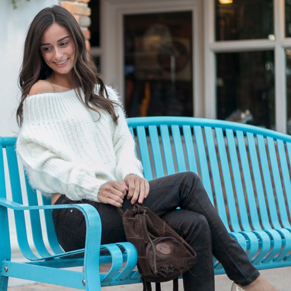 Cropped Fuzzy Chunky Knit Long Sleeve Sweater
